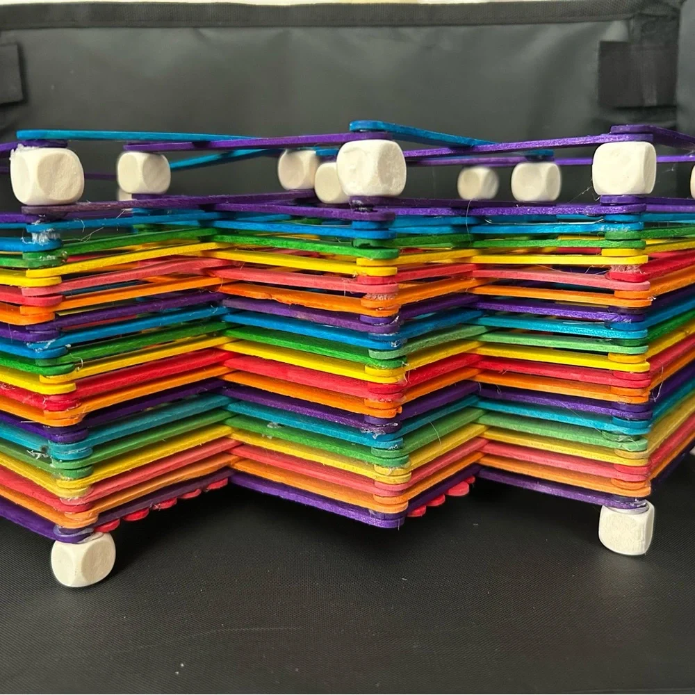 Colorful Popsicle Stick Cutlery Holder